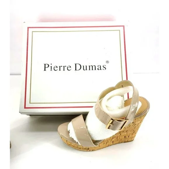 Wedge High Heels, PIERRE DUMAS Sandal Stilettos Wedges High Heel Shoes - Nude, 7 - Picture 5 of 9